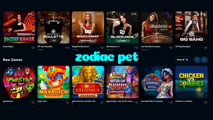 zodiac pet casino presented on mobile device in Pakistan with slots and live games